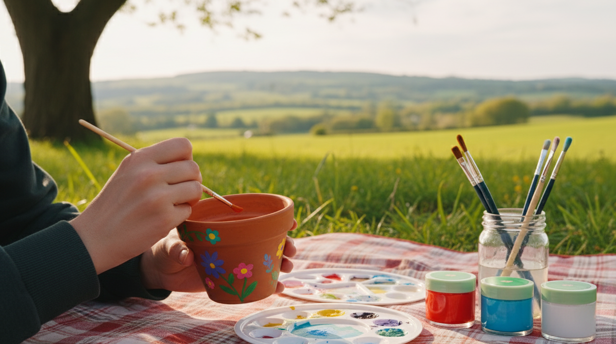 Kit para pintar una maceta