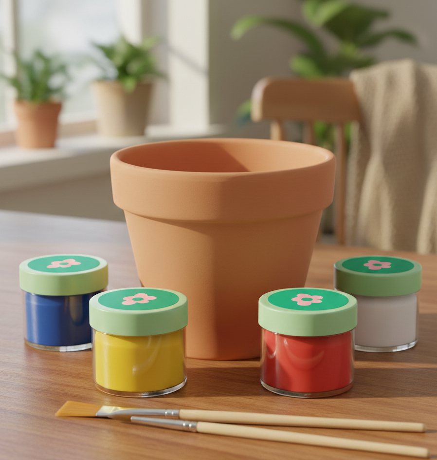 Kit para pintar una maceta